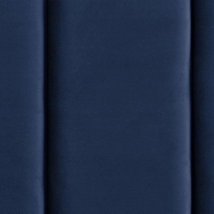Actual product image Beliani Upholstered Bed Velvet Fabric Navy Blue Slatted Frame 160 x 200 cm VILLETTE (160 x 200 cm)