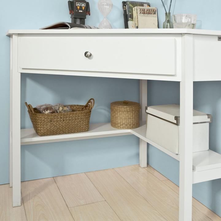 Actual product image SoBuy Corner desk with shelf and drawer (76 x 76 x 76 cm)