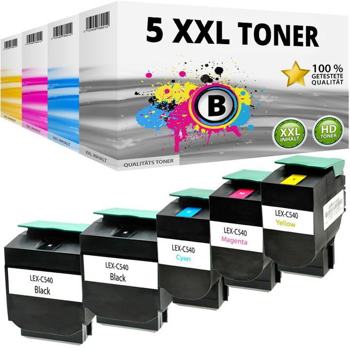Produktbild Druckfuxx 5x XL Toner für LEXMARK CX543DN X544DN X544DTN X544DE X544N SPAR SET X