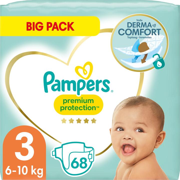 Actual product image Pampers Premium Protection (Size 3, Pack, 68 Piece)