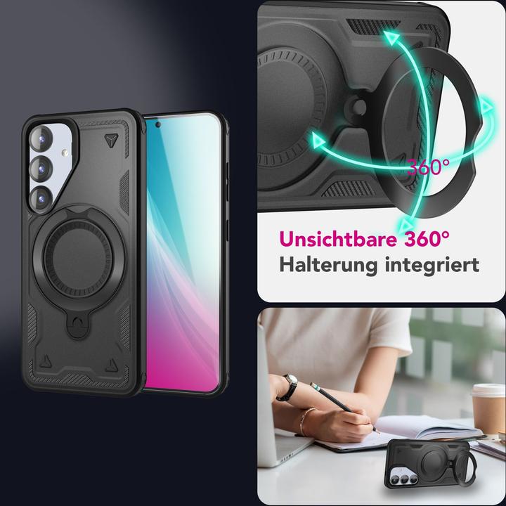 Actual product image Nalia Stormguard - Stossfeste Armor Ring Hülle für MagSafe - Military Kickstand Hardcase (Samsung Galaxy S25)