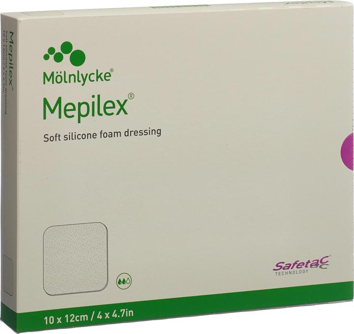 Mepilex Schaumverband Safetac 10 x 12cm Silikon, 5 Stück (5 x)
