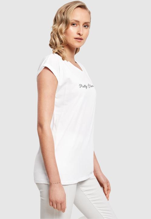 Actual product image Merchcode Ladies Pretty Flowers - Extended Shoulder Tee - 116879 (XXL)