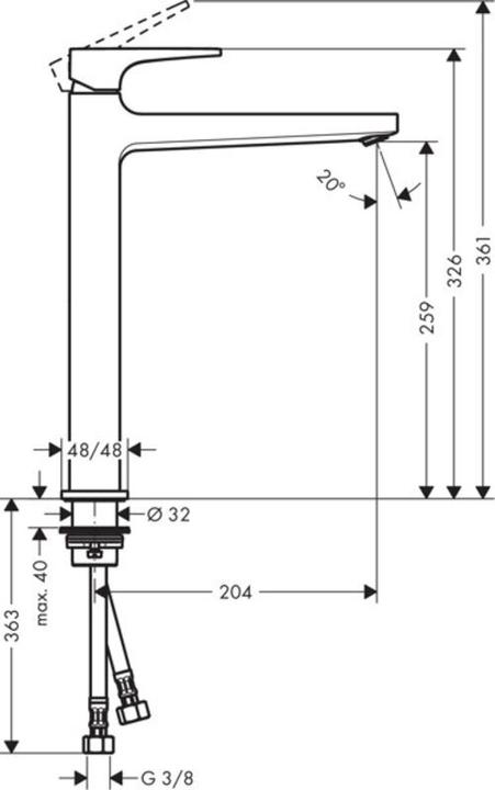 Produktbild hansgrohe 32512340 Waschtischmischer 260 Metropol
