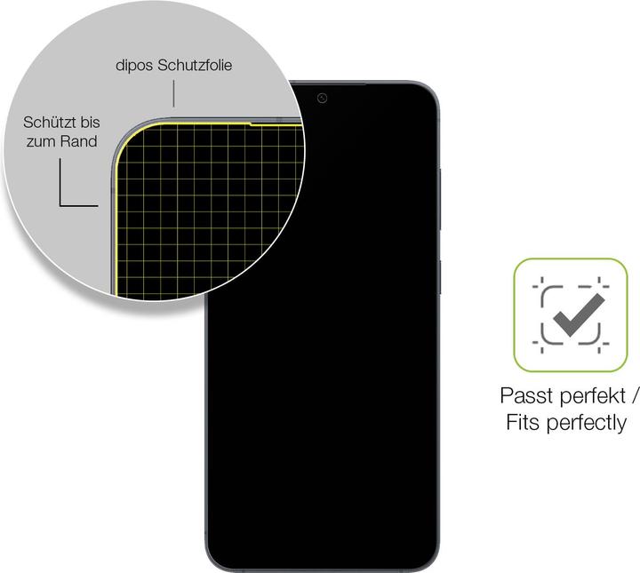 Actual product image Dipos Full Cover Screen Protector Matte (1 Piece, Samsung Galaxy S25)