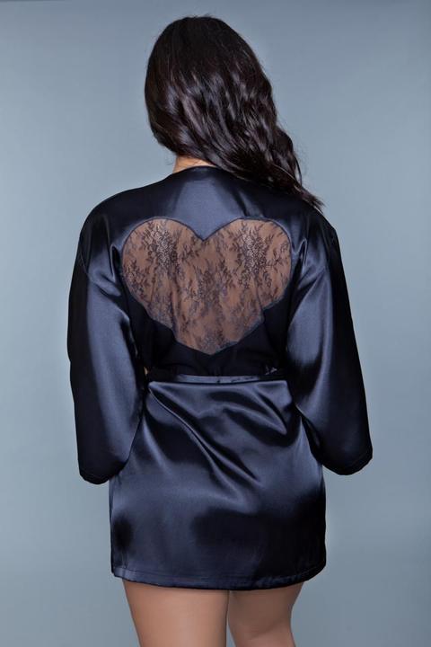 Produktbild Be Wicked Amora Kimono mit Herz Schwarz (M)