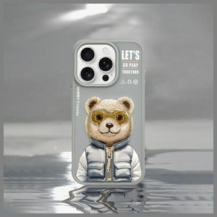 Produktbild Nimmy case iPhone 15 Pro Max 6.7" gray Cool&Cute 2.0 Bear (Apple iPhone 15 Pro Max)