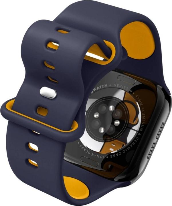 Immagine prodotto Spigen - Nano Pop - Apple Watch 1/2/3/4/5/6/7/8/9/10/SE/SE 2 (38/40/41/42mm) - Blueberry Navy (Materiale sintetico, Silicone)