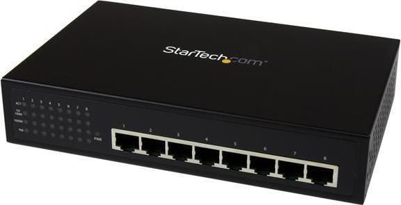 Actual product image StarTech 8 Port Gigabit POE Ethernet Switch (8 Ports)