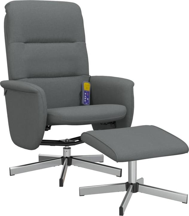 VidaXL Massagesessel mit Fusshocker Dunkelgrau Stoff,Farbe