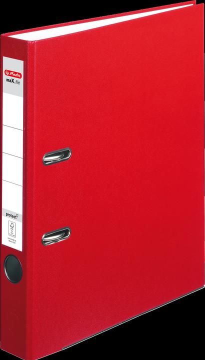 Produktbild Herlitz PP-Color Ordner, Rückenbreite: 50 mm, rot Kunststoff-Schlitzordner DIN A4, genarbte PP-Folie, grauer (A4, 50 mm, 1 Stück)