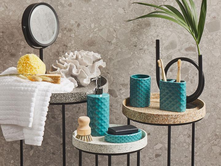Produktbild Beliani Badezimmer Set 4-teilig Keramik türkis GUATIRE