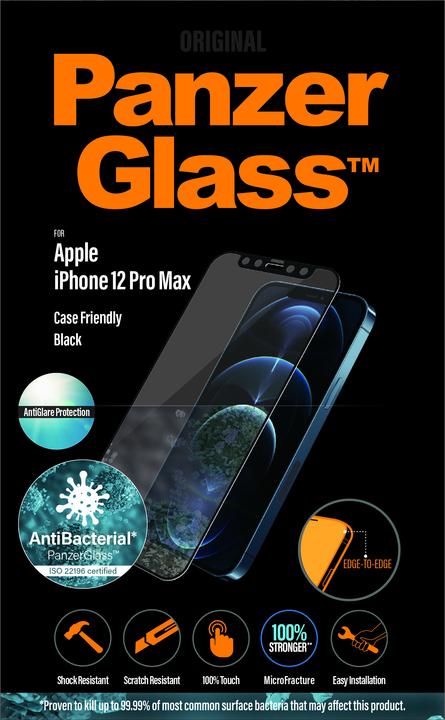 Actual product image PanzerGlass Case Friendly Black AB (1 Piece, Apple iPhone 12 Pro Max)