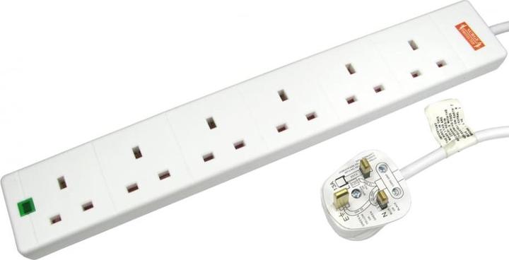 Image du produit Cables Direct 5m 6 Way Mains Ext Block Surge Prot