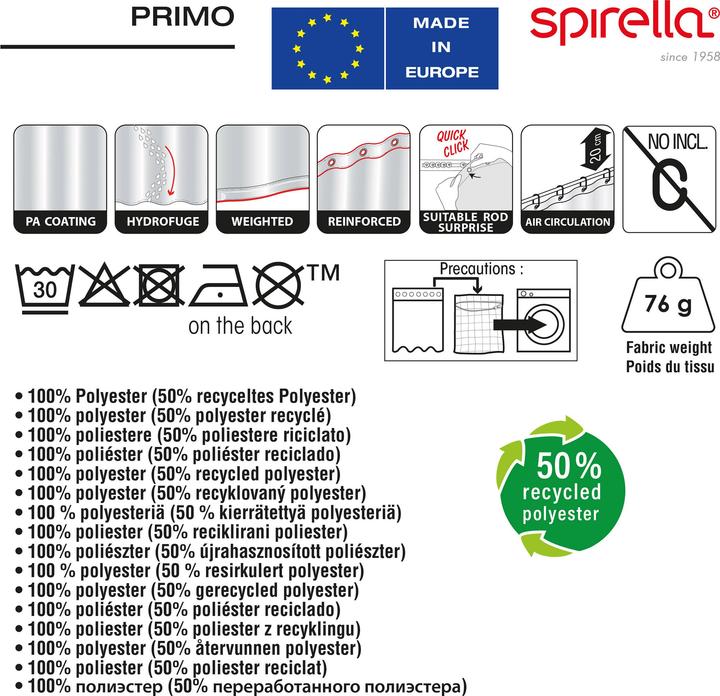Actual product image spirella Primo (180 x 200 cm)
