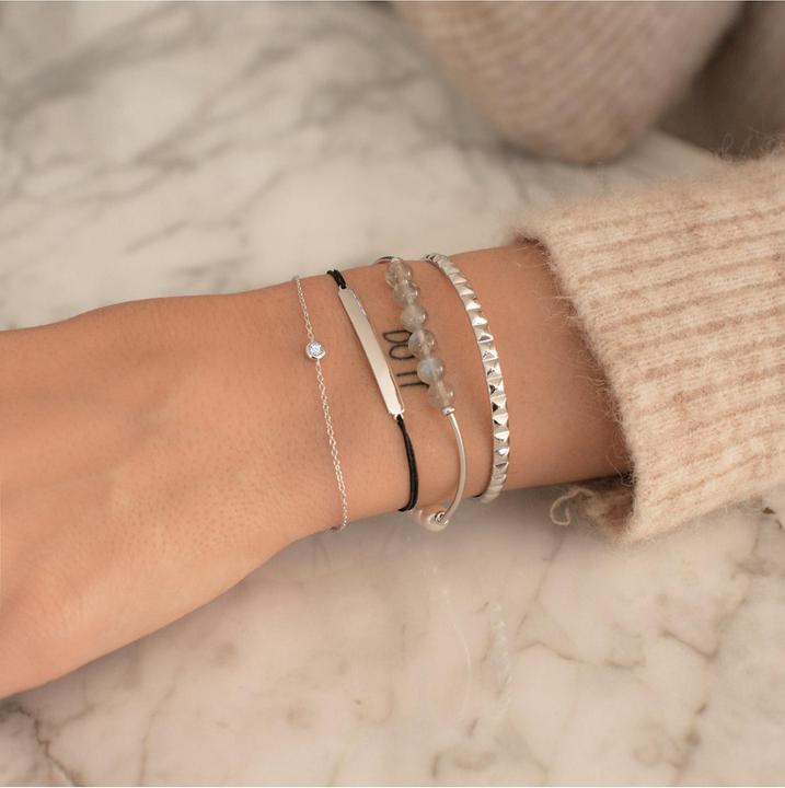 Actual product image Glanzstücke München Ladies sterling silver topaz silver 17.0 cm base length + 3.0 cm extension - 11182 (17 cm, Sterling Silver)