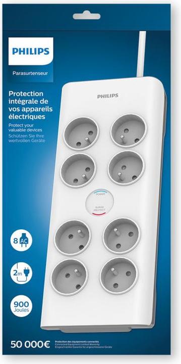 Produktbild MCL Multiplug Surge Protector 8socket 2m White (8 x, 2 m)