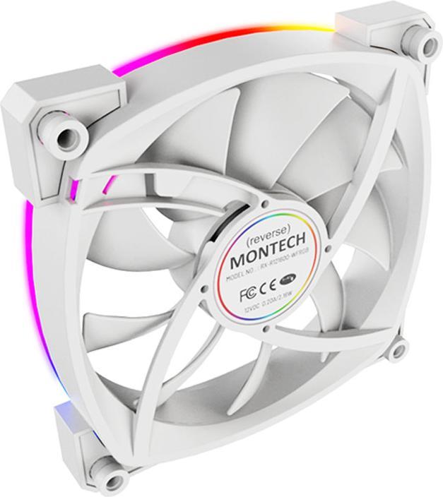 Actual product image Montech RX120 PWM ARGB fan - 120mm, white (120 mm, 1 x)