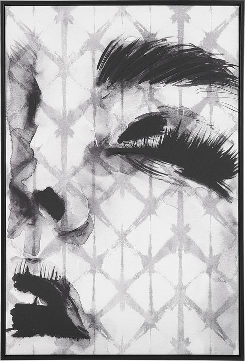 Produktbild Beliani Leinwandbild weibliches Gesichtsmotiv 63 x 93 cm grau ERRANO (63 x 93 cm)