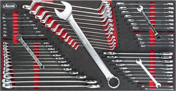 Vigor Combination spanner set for 1000 XL V6650 6 - 36 6 x 7 - 30 x 32 mm 58 (36 mm, 18 mm, 11 mm, 12 mm, 20 mm, 19 mm, 27 mm, 15 mm, 13 mm, 25 mm, 21 mm, 33 mm, 14 mm, 29 mm, 10 mm, 30 mm, 34 mm, 23 mm, 26 mm, 22 mm, 17 mm, 28 mm, 16 mm, 32 mm, 35 mm, 24 mm, 31 mm, 8 mm, 9 mm, 7 mm, 6 mm)