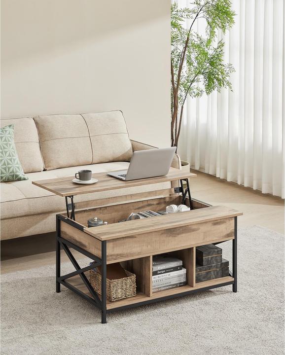 Produktbild Vasagle Couchtisch hellbraun 95,0 x 60,0 x 48,0 / 62,0 cm