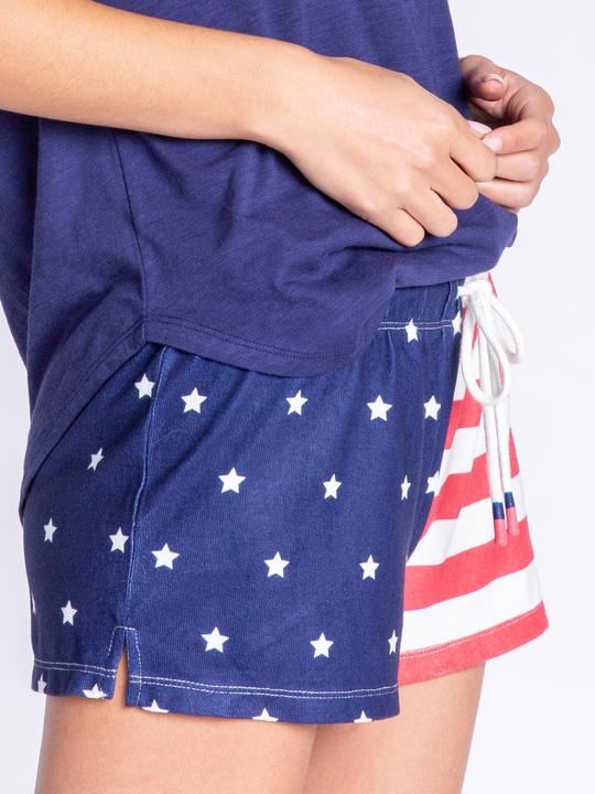 Produktbild Pj Salvage Pyjamashorts Rad White & Blue (L)