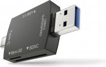 Produktbild Newell memory card reader Hub OTG 3in1 (USB, USB-C)
