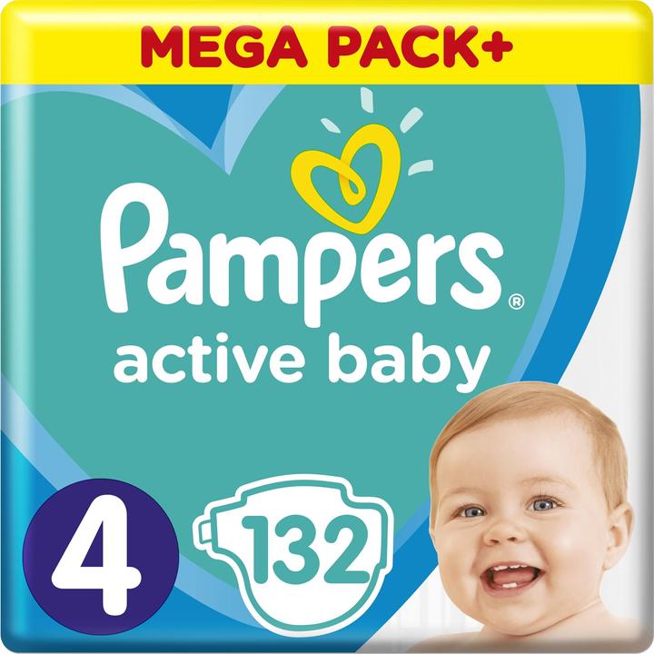 Produktbild Pampers Active Baby (Gr. 4, Halbmonatsbox, 132 Stück)