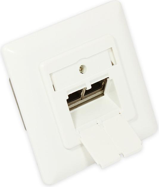Produktbild Good Connections Netzwerkdose Kat. 6A, 2xRJ45, geschirmt, Unterputz, DESIGNABLE, vertikale Kabeleinführung, Perle