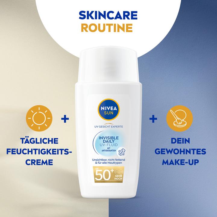 Actual product image NIVEA UV Face Invisible Daily Fluid SPF 50+ (Suntan cream, SPF 50+, 40 ml, 70 g)