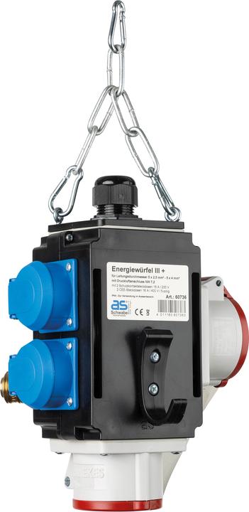 Produktbild As - Schwabe Energiewürfel mit Druckluftanschluss (5 x, CEE 7/3, CEE)