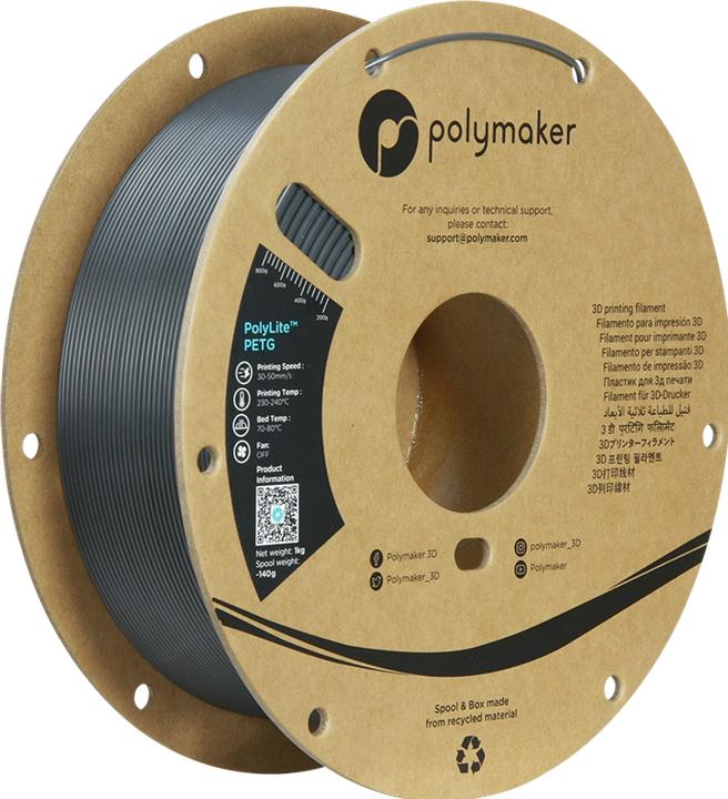 Produktbild Polymaker PolyLite PETG (PETG, 1.75 mm, 1000 g, Grau)