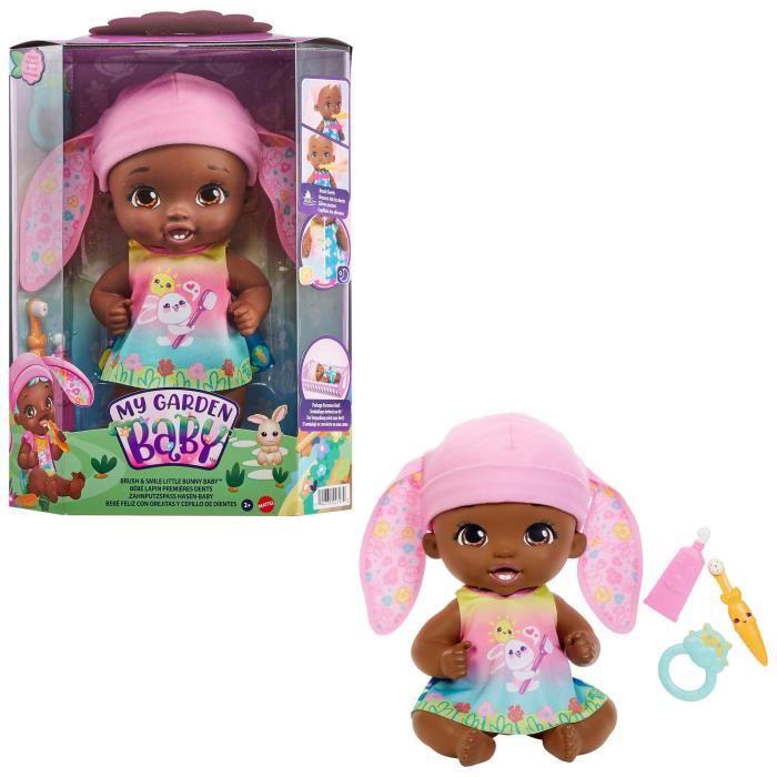 Produktbild My Garden Baby Zahnputzspass Hasen-Baby Puppe – Rosafarbener Hase