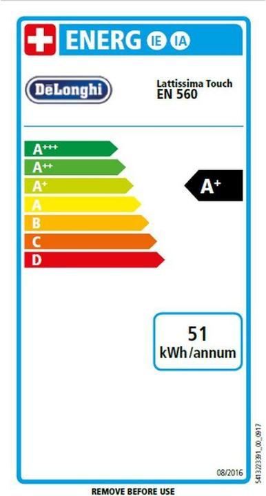 Energy Label De'Longhi Lattissima Touch (NESPRESSO Original)
