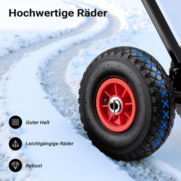 Produktbild Wiltec Schneeschieber mit Rädern 74x43cm Schneeschaufel Stahl Schneeschippe