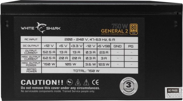 Image du produit White Shark Shark GPSU-750W General-2 750W 80+ GOLD Full Modular (750 W)