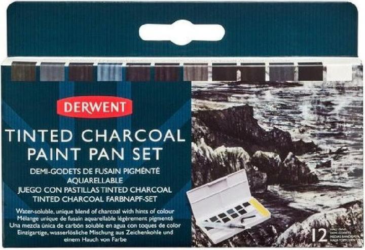 Image du produit Derwent Fusain teinté, soluble dans l'eau, miscible, 12 pièces