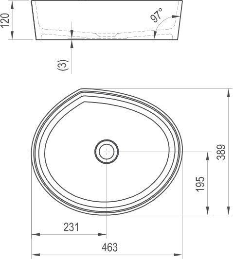 Productafbeelding Ravak Het koffertje wordt in de wasbak gelegd Moon, 3 (120 mm, 463 mm)