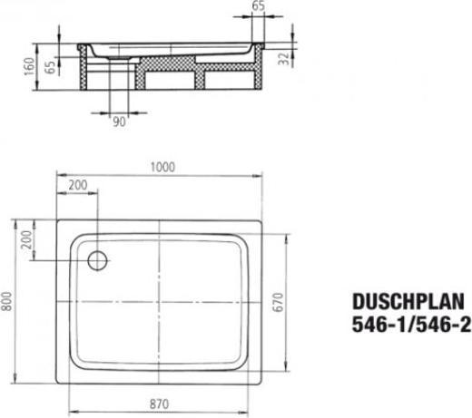 Actual product image Kaldewei shower plan 546-1 80x100cm