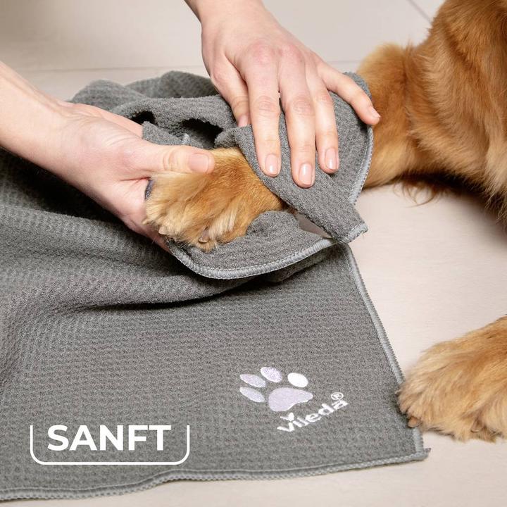 Immagine prodotto Vileda Asciugamano in microfibra Pet Pro M (grigio, taglia M, 45 x 70 cm) (Gatto, Cane)