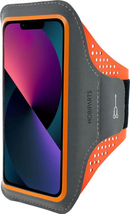 Actual product image Mobiparts Comfort Fit Sport Armband Apple iPhone 13 Mini Neon Orange