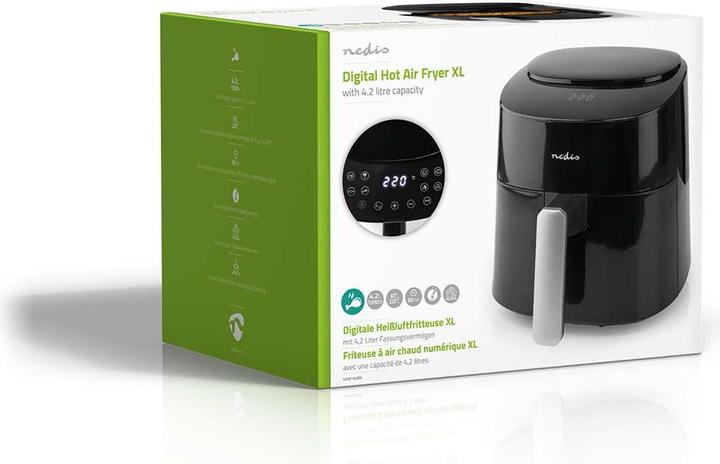 Produktbild Nedis Heissluft Friteuse | 4,2 l | Timer: 240 min | Anzahl voreingestellter Programme: 8 | Digital | (EU-Stecker)