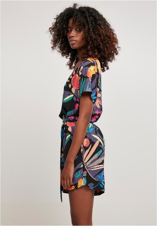 Actual product image Urban Classics Ladies Short Viscose Belt Jumpsuit - 12110 (S)