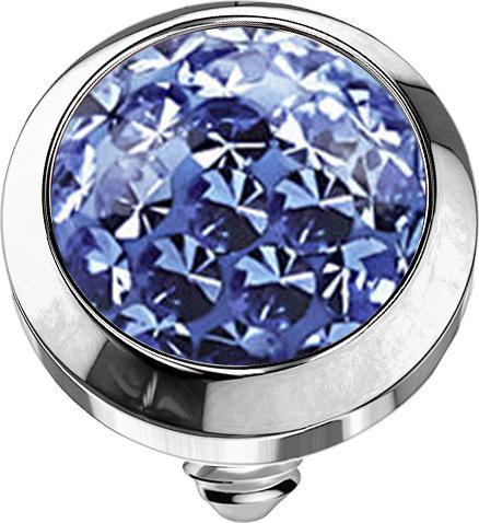 Star Piercing Dermal Anchor Kristall Kuppel hellblau Epoxy Schutzschicht (ohne Messing, Chirurgenstahl 316L)