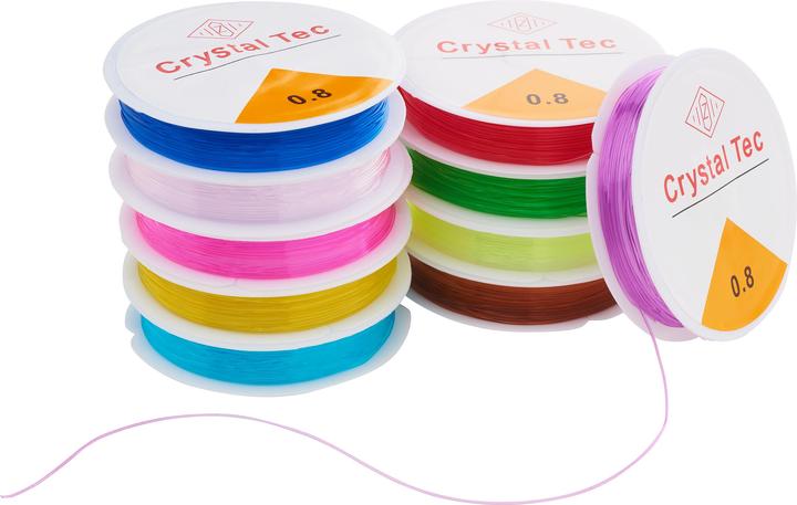 Produktbild VBS XXL Gummikordeln "Magic Stretch", Bunter Mix, 0,8 mm, 10 Rollen á 5 m