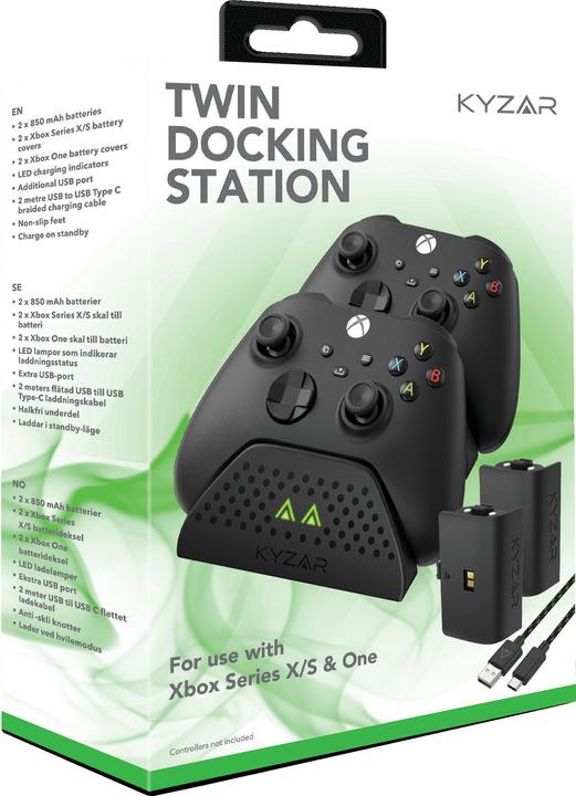 Vision Kyzar Twin Docking Station for Xbox Series X/S - Tilbehør til spillekonsol - Microsoft Xbox One (Xbox Series S, Xbox One S, Xbox Series X)