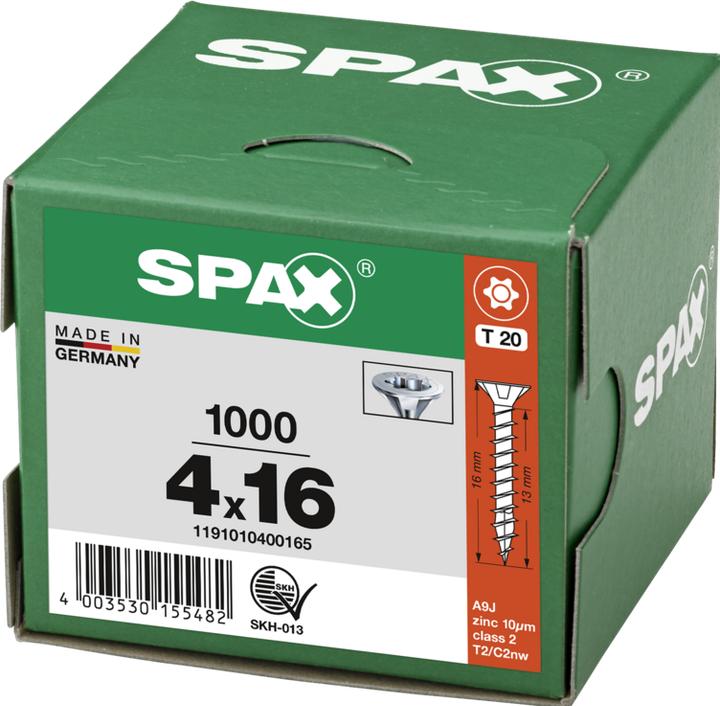 Immagine prodotto Spax Viti per truciolare SK T20 4,0x16 mm (1000 Viti per pezzo)