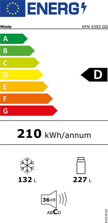 Energy Label Miele KFN 4393 DD (359 l)