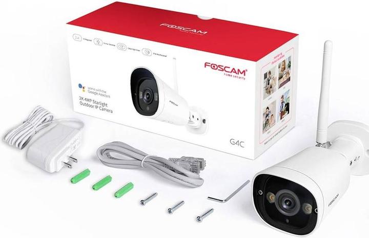 Actual product image Foscam G4C WLAN IP Surveillance Camera Super HD (2560x1440), 4MP, 2x Spotlight, P2P, Smart Detection (2560 x 1440 Pixels)