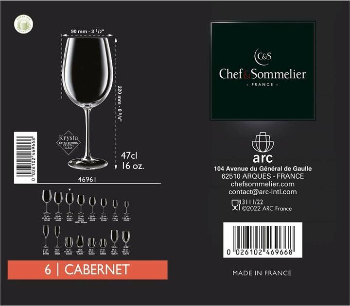 Produktbild Chef & Sommelier Reveal'Up Sektkelch cl (21 cl, 6 Gläser, Sektgläser)